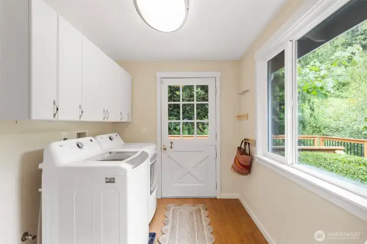Utility/ mud room, with access to front parking pad and grand deck