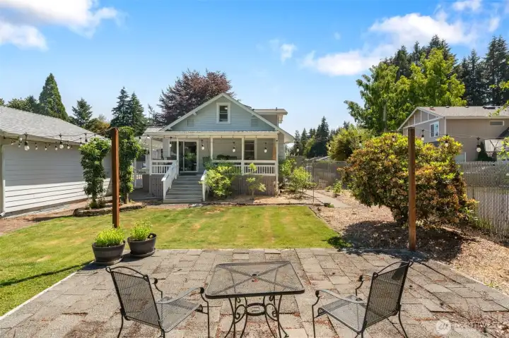 Concrete pavers create a lovely patio.