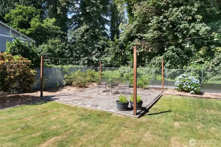 Concrete pavers create a lovely patio.