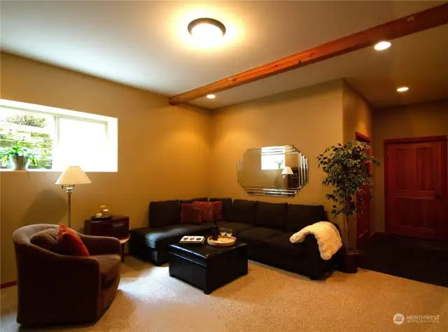 Generously sized Family Room in Daylight Basement