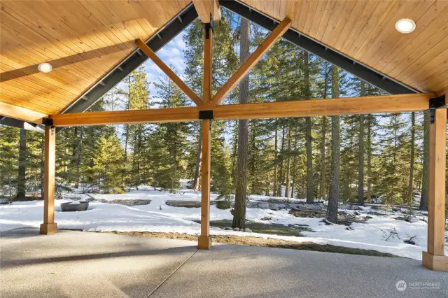 Large covered back patio with plenty of space to entertain.