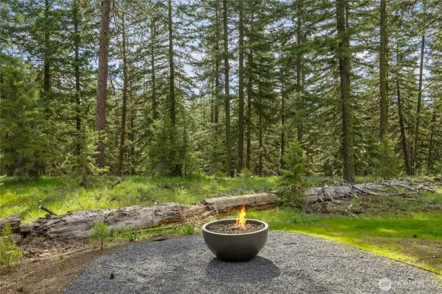 Gas firepit for cozy evenings