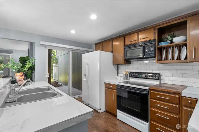 All appliances stay. Spacious open kitchen.