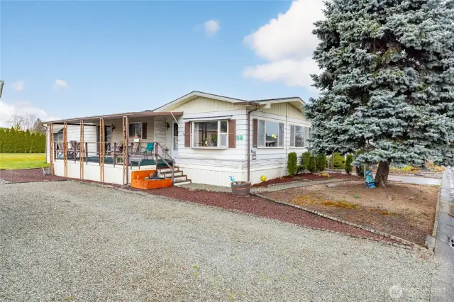 Low maintenance lot and a big, south-facing porch for soaking up the sun!
