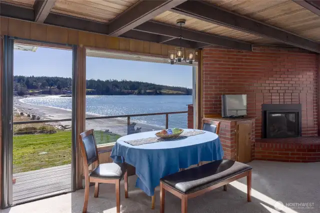 Watch the beach while you dine.  Southern exposure gives you all day sun.