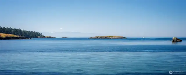Across the bay and past Iceberg Point to the Olympic Mountains.