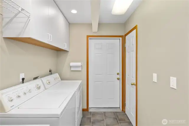 You laundry connects the kitchen to the garage.  Great space to get out of those dirty clothes after working outside.