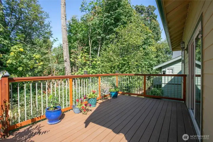 Adjacent greenbelt offers birdlife and privacy