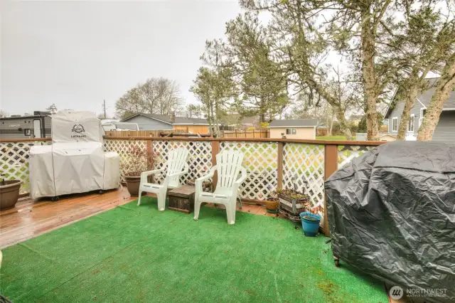 Back deck host outdoor parties.