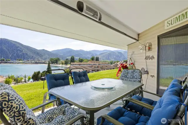 Outdoor covered dining and living areas