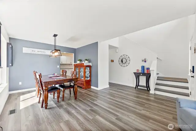 Open concept Living and Dining rooms.
