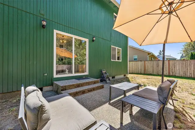 Patio is ready for summertime grilling.