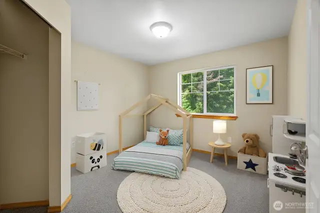 Virtually staged bedroom