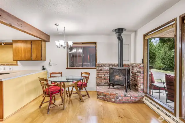 Enjoy meals with natural light and easy flow to the kitchen.