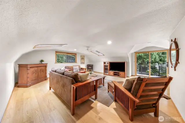 Versatile upstairs living room.
