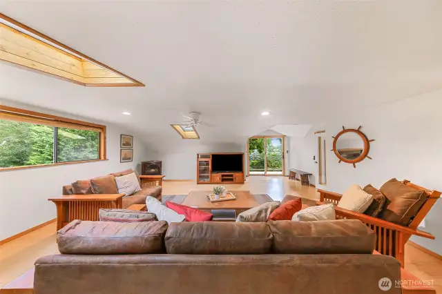 Upstairs living room with deck access.