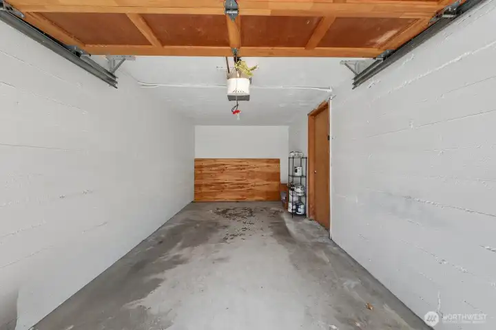 Dedicated parking garage with storage
