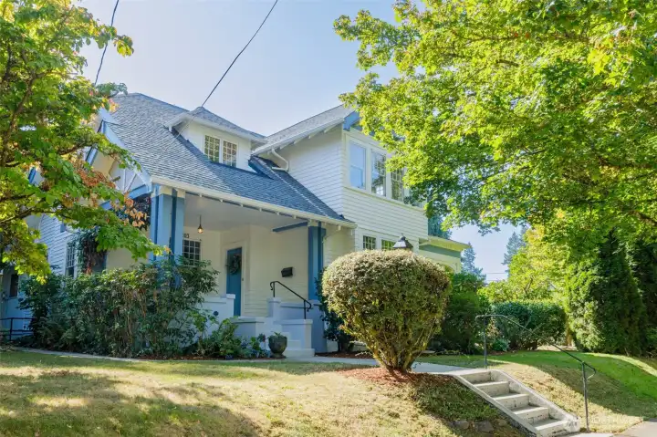 Down a quiet street, blocks from the Capitol, government offices, Olympia's downtown and schools, this home has been well maintained over many decades. Exterior care in recent years includes painting, roofing and solar panels.