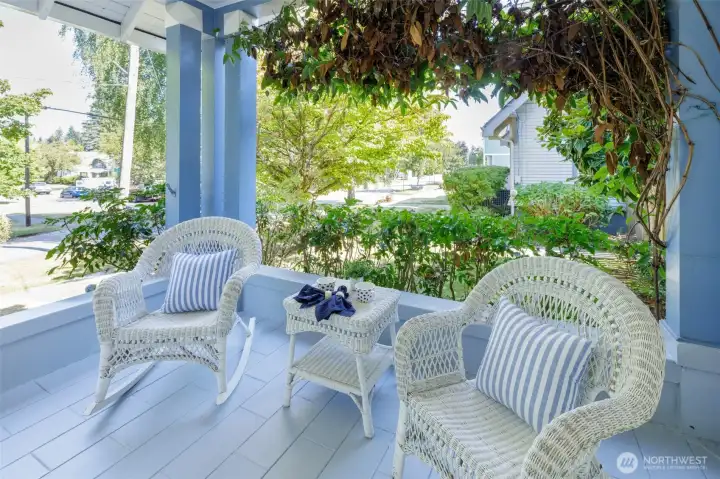 More than a rocking chair porch, here is an entire outdoor room to gather and relax.