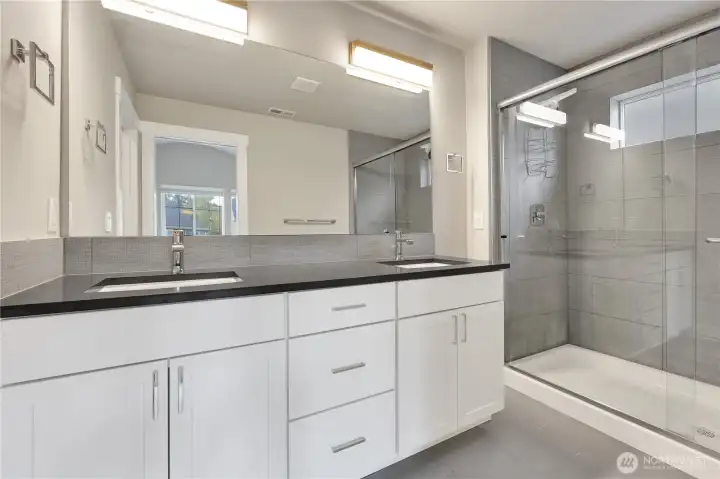 Primary bathroom with toilet closet!