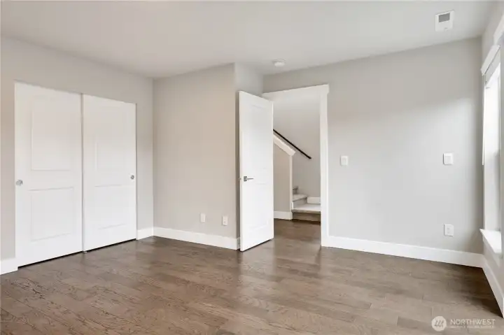 Downstairs bedroom with sliding glass door!