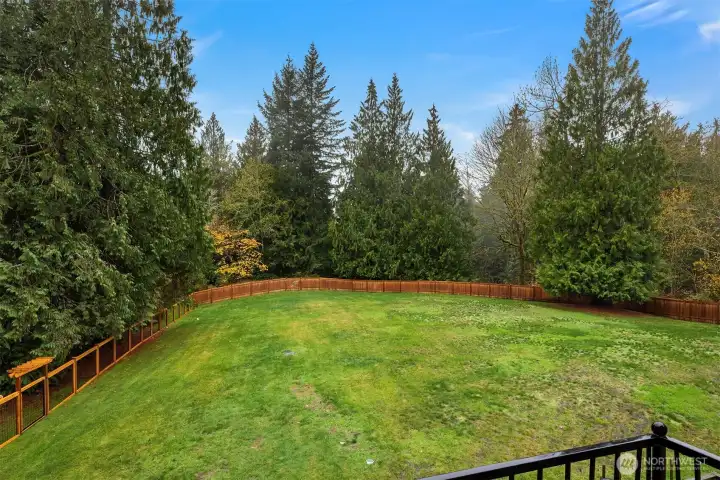 Fully fenced tremendous back yard