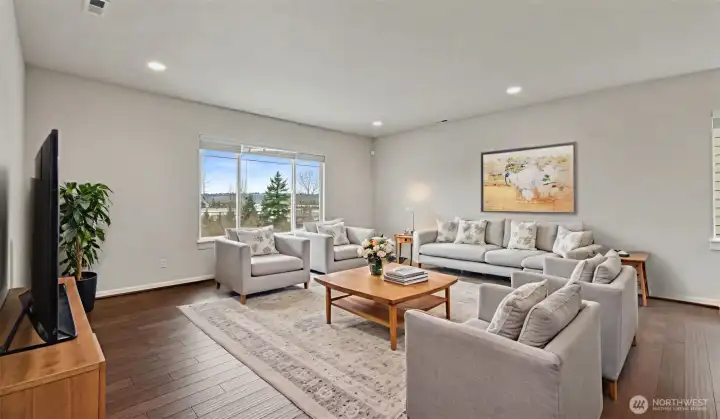 Spacious family room with view!