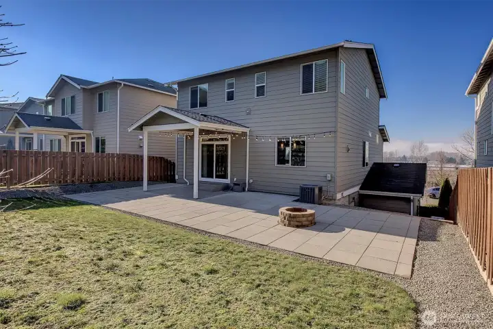 Oversized, fully fenced, private backyard.