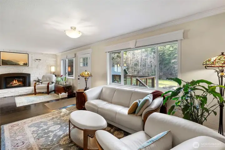 Cozy up by the fireplace?