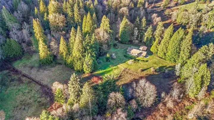 This is an aerial of the main home