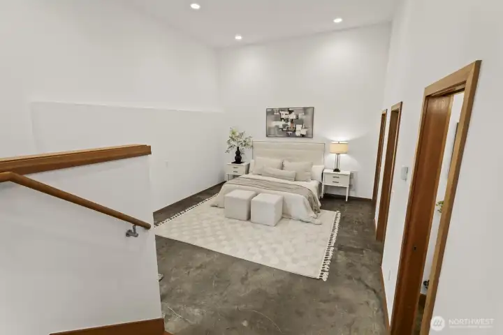 Head downstairs to check out the versatile third bedroom!
