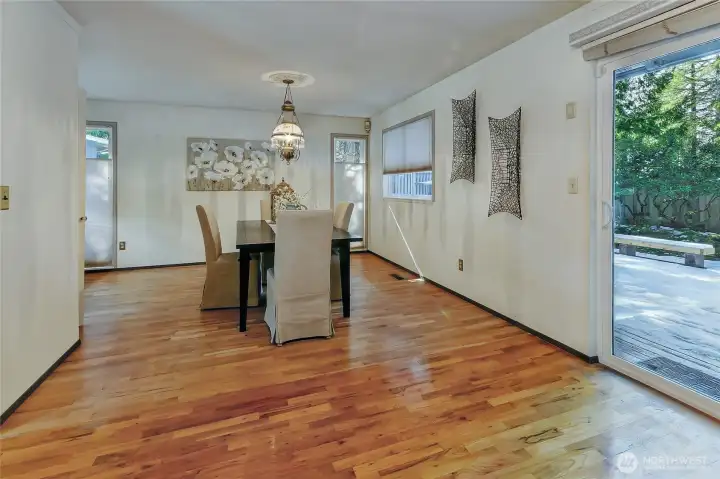 Dining room from the kitchen doorway.