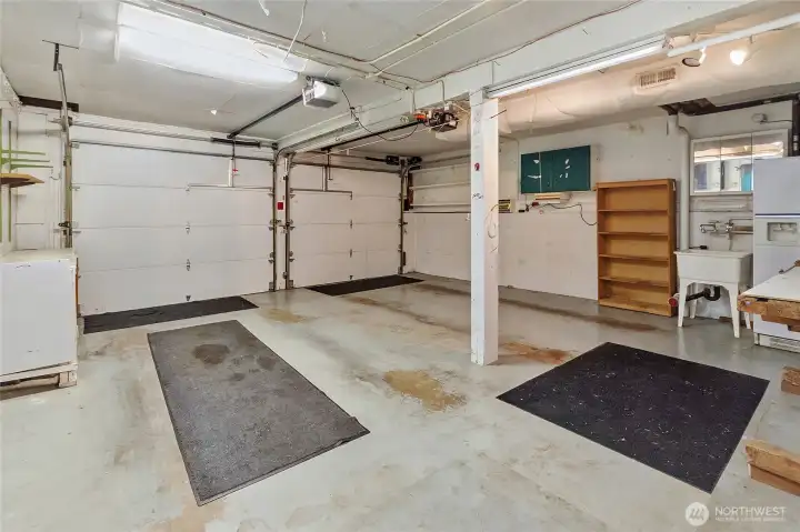 Spacious 2-car garage.