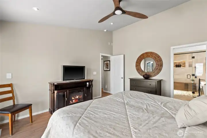 Door to the right leads to the primary bathroom and walk-in closet for added convenience.