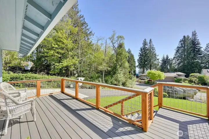 Enjoy the views from this elevated deck with room to relax.