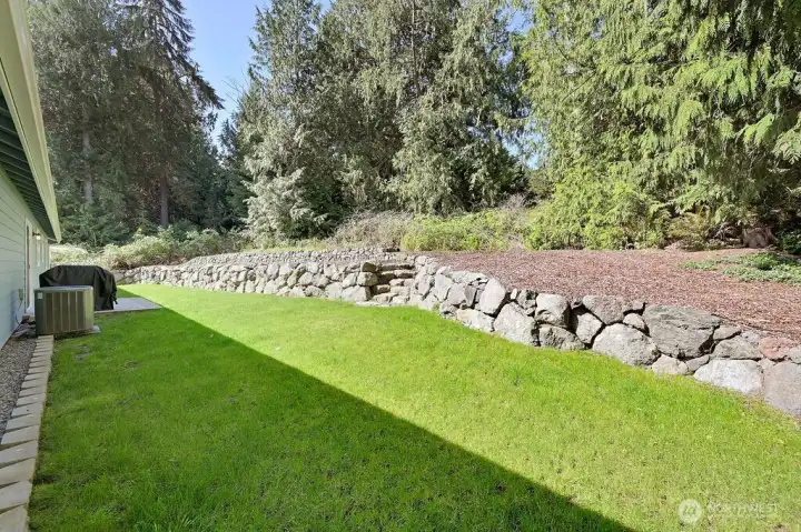 Very private backyard with plenty of room for gardening.