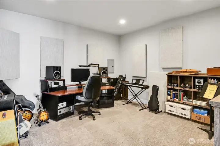 Hidden room, currently used as a music room Hidden room, currently used as a music room