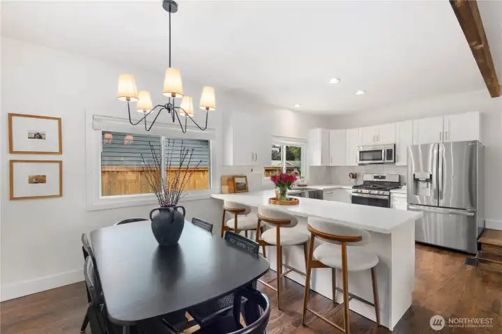 Dining and updated kitchen