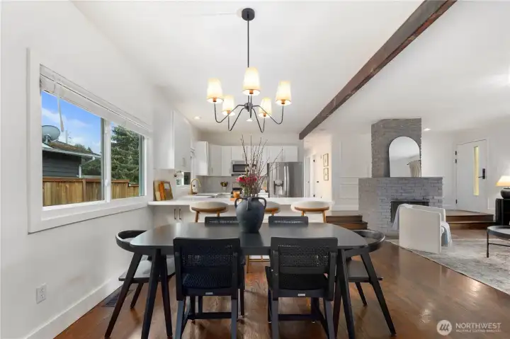 Dining and kitchen