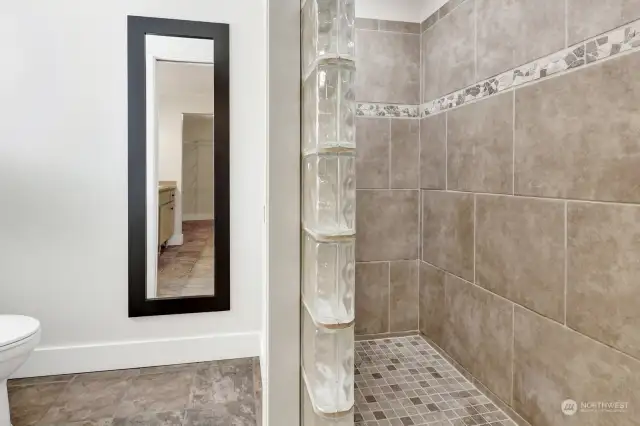 Walk-in tile shower!