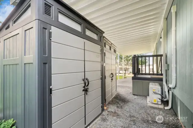 Two Sheds next to driveway