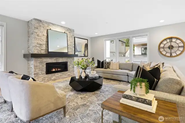 Cozy living room with gas fireplace is the perfect place to unwind and relax!