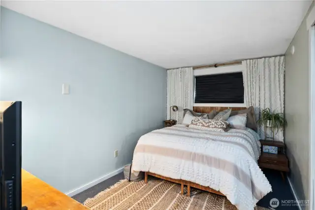 One of three bedrooms on the lower level.