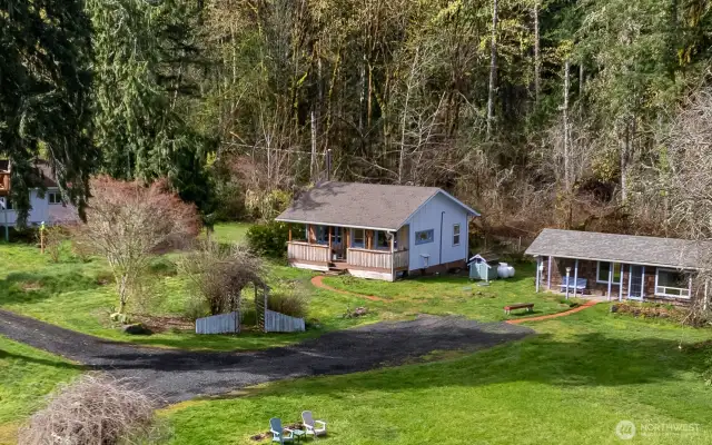 The two cabins, 347 on the left and 349 on the right.
