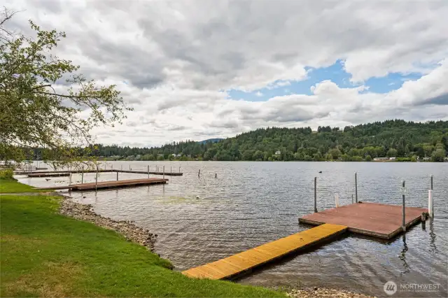 Community dock and lake front.