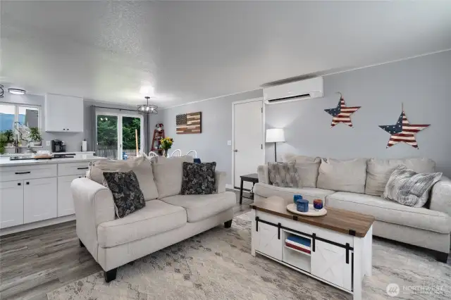 Step inside to an open concept living space.