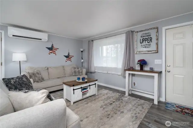 LVP flooring and efficient mini split heat & A/C system.