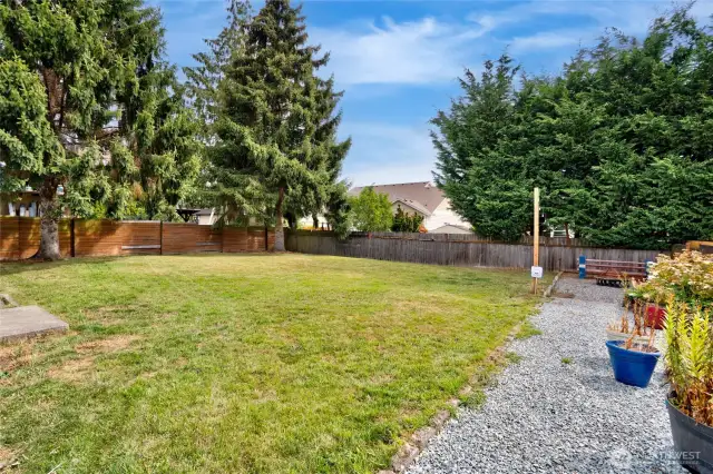 Fully fenced, perfect for pets or play.