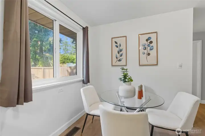 Dining space in eat in kitchen