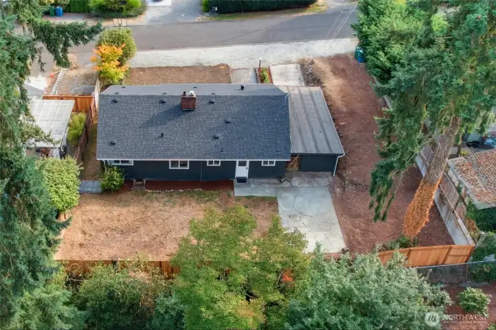 Aerial shot of the property